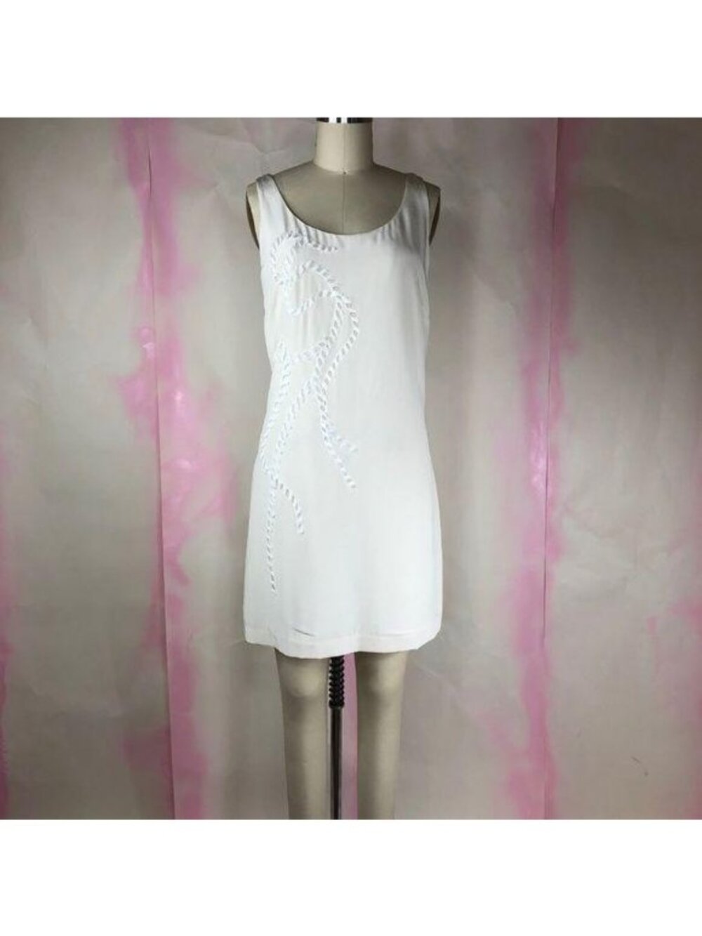 Charlotte Ronson Beaded Rope Shift Sleeveless Dres